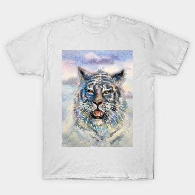 Blue Tiger T-Shirt by EL_ART